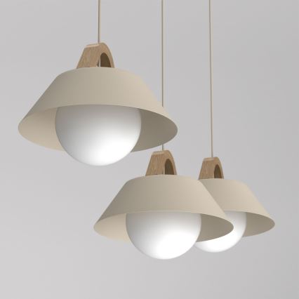 Luster na kablu FUNDA 3xE27/15W/230V, bež