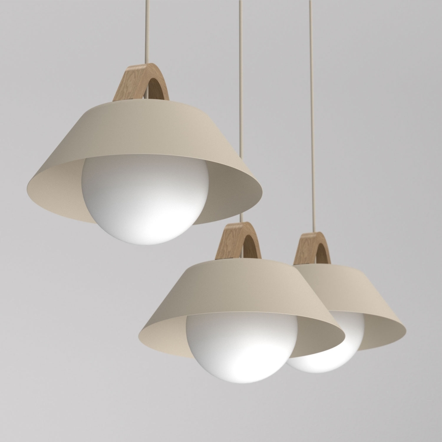Luster na kablu FUNDA 3xE27/15W/230V, bež