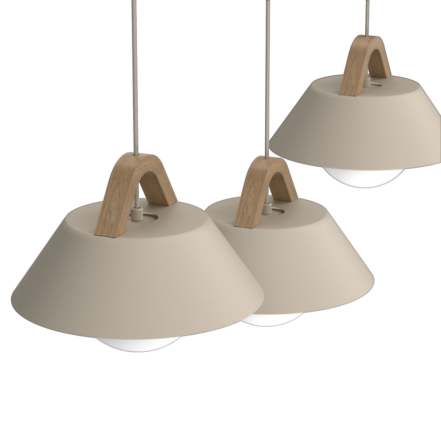 Luster na kablu FUNDA 3xE27/15W/230V, bež