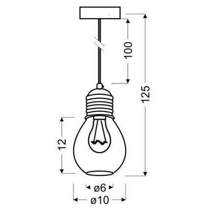 Luster na kablu GLIVA 1xE27/60W/230V