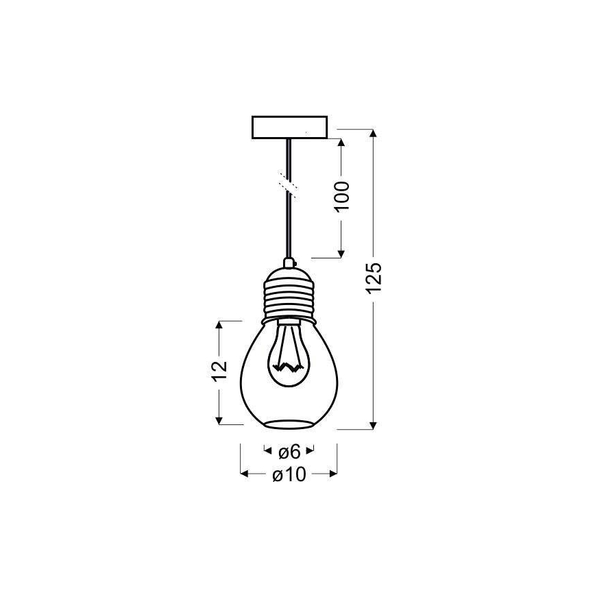 Luster na kablu GLIVA 1xE27/60W/230V