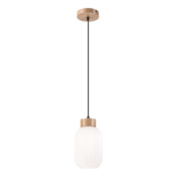 Luster na kablu HARMONY 1xE27/15W/230V prečnik 14 cm bela/hrast
