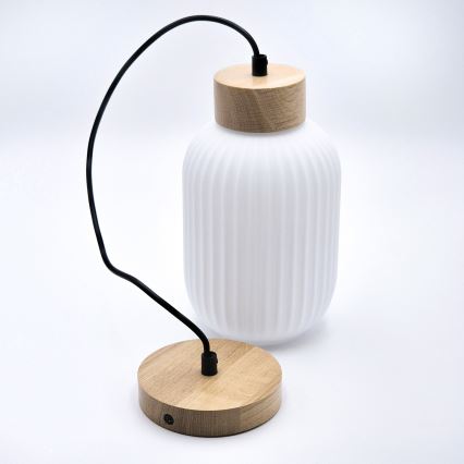 Luster na kablu HARMONY 1xE27/15W/230V prečnik 14 cm bela/hrast