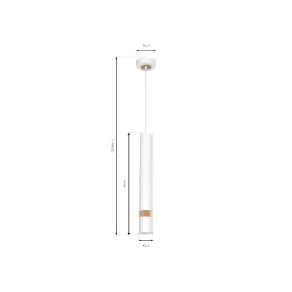 Luster na kablu JOKER WHITE WOOD 1xGU10/8W/230V