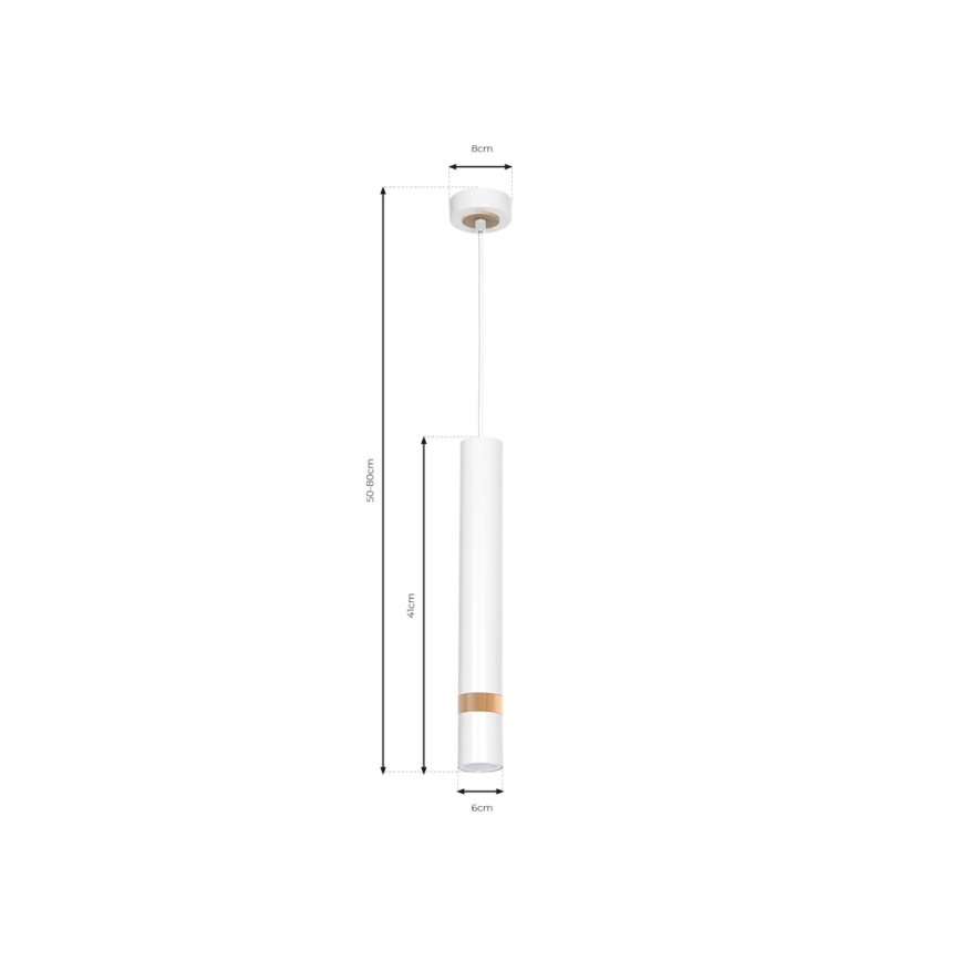 Luster na kablu JOKER WHITE WOOD 1xGU10/8W/230V