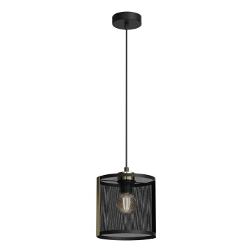 Luster na kablu KAGA 1xE27/60W/230V crna/zlatna