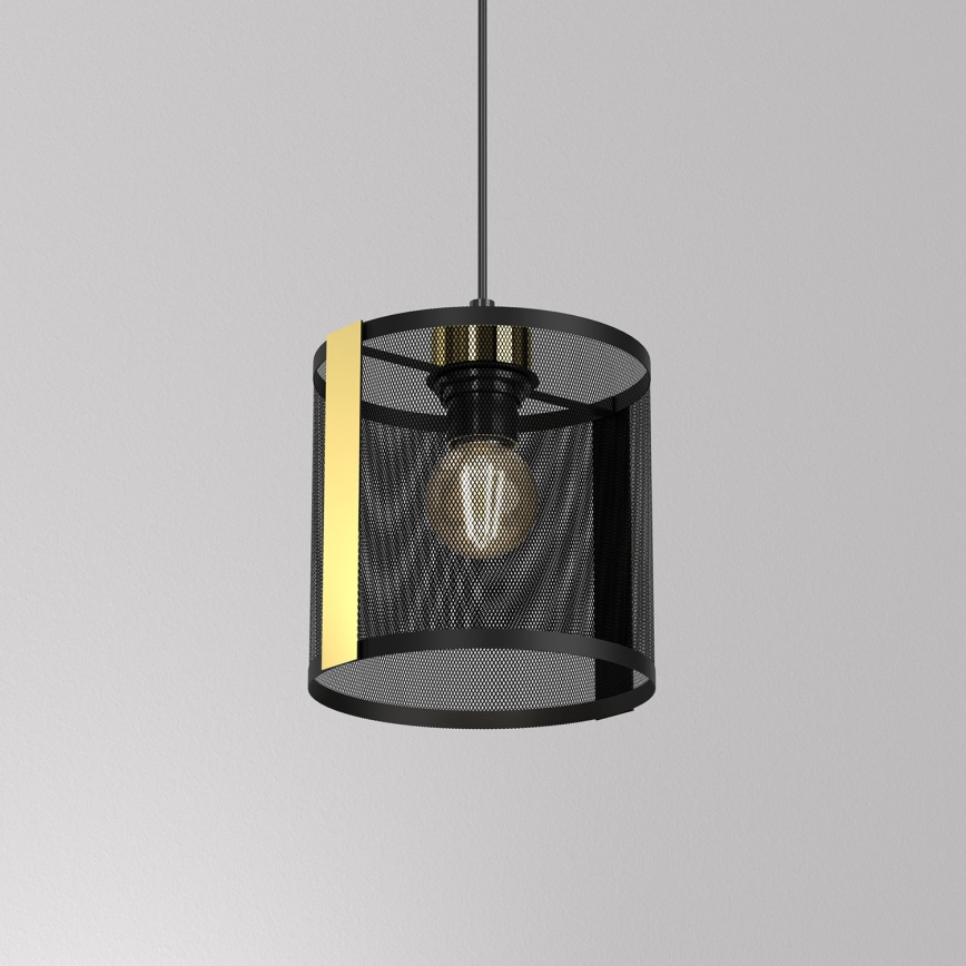Luster na kablu KAGA 1xE27/60W/230V crna/zlatna