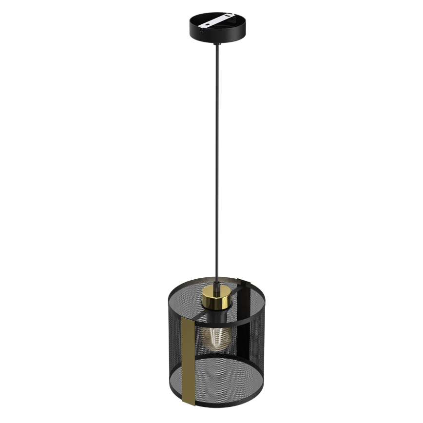 Luster na kablu KAGA 1xE27/60W/230V crna/zlatna