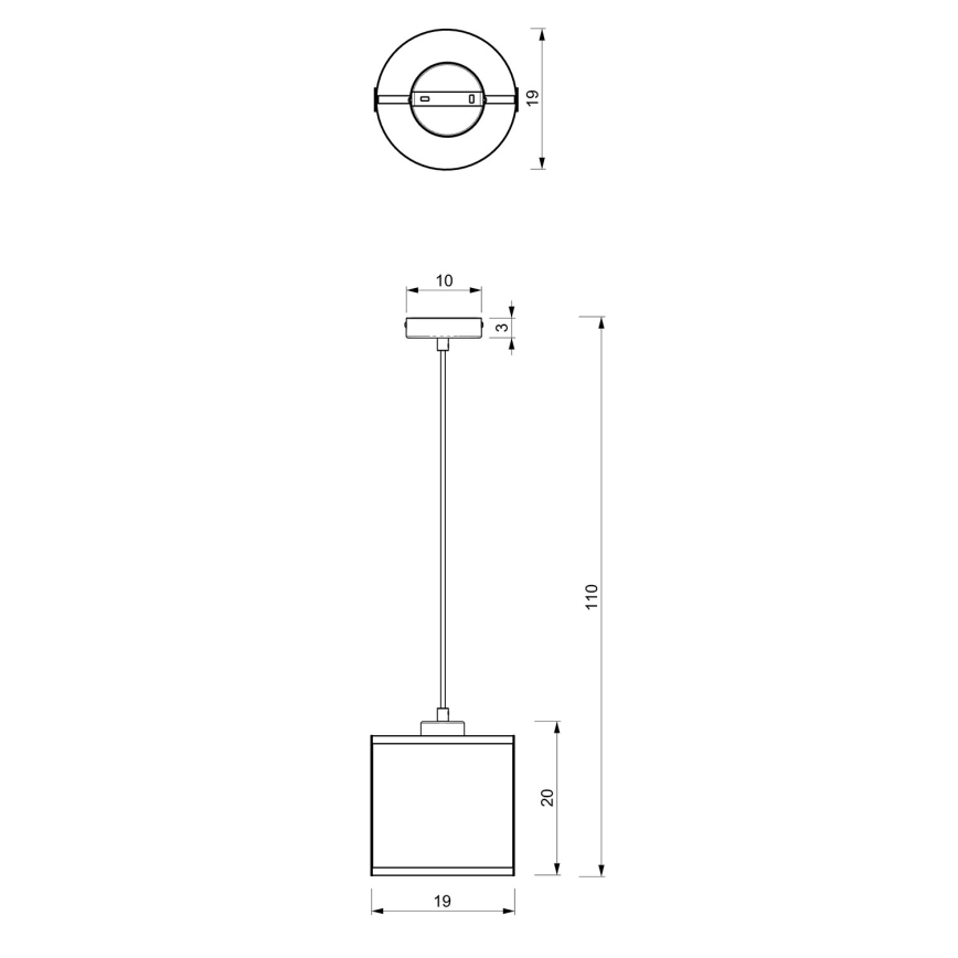 Luster na kablu KAGA 1xE27/60W/230V crna/zlatna