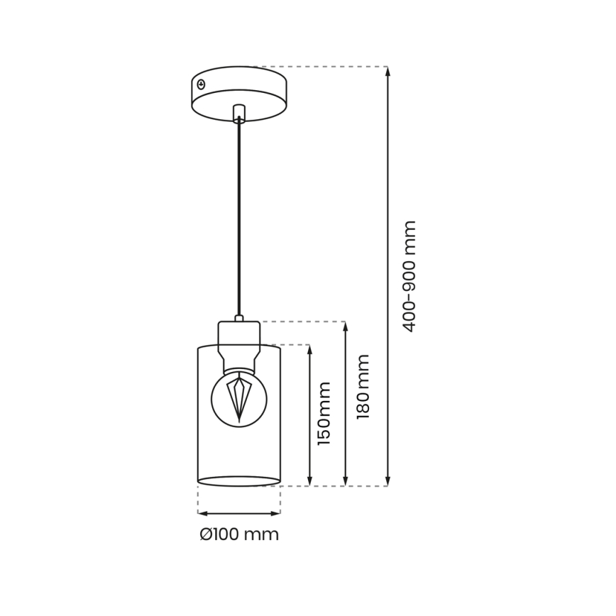 Luster na kablu MADERA 1xE27/60W/230V bela/drvo