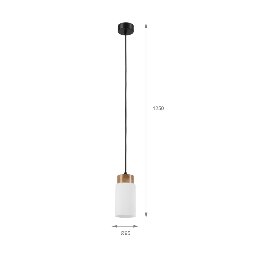 Luster na kablu MARKUS 1xE27/15W/230V crna/hrast