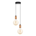 Luster na kablu MIROS 2xE27/60W/230V okrugli crni/bakreni