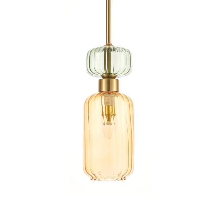 Luster na kablu MOLLY 1xE14/40W/230V prečnik 12 cm zlatna/narandžasta/zelena