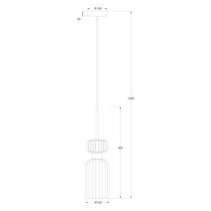 Luster na kablu MOLLY 1xE14/40W/230V prečnik 12 cm zlatna/narandžasta/zelena