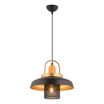Luster na kablu MONZA 1xE27/40W/230V prečnik 32 cm crna/zlatna