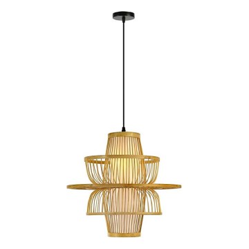 Luster na kablu PINCHOS 1xE27/40W/230V, prečnik 45 cm, bambus