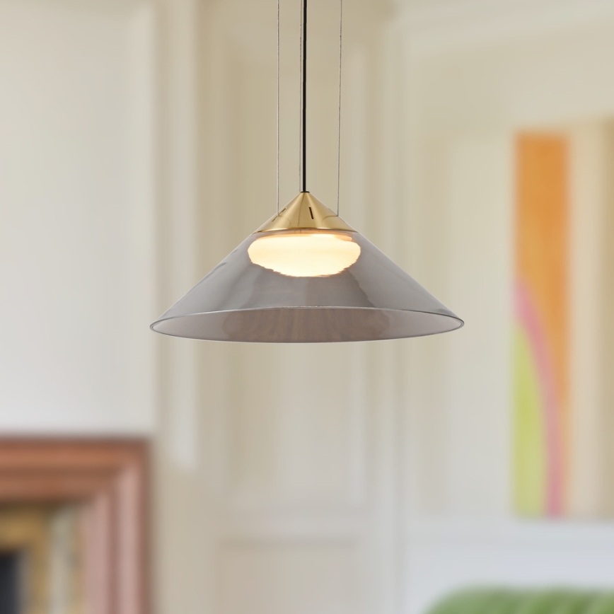 Luster na kablu PRESTO 1xGX53/10W/230V prečnik 34 cm zlatna/zadimljena siva