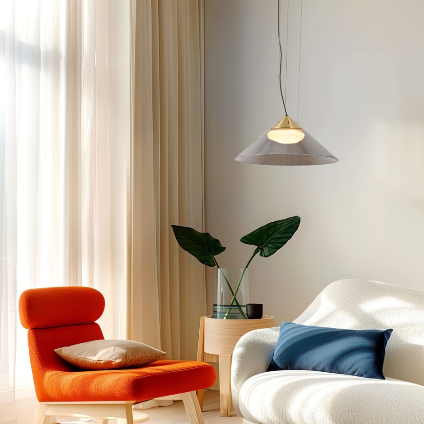 Luster na kablu PRESTO 1xGX53/10W/230V prečnik 34 cm zlatna/zadimljena siva