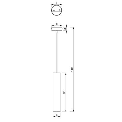 Luster na kablu RAITO 1xGU10/8W/230V mesing