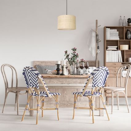Luster na kablu RATTAN 1xE27/60W/230V, prečnik 25 cm, ratan