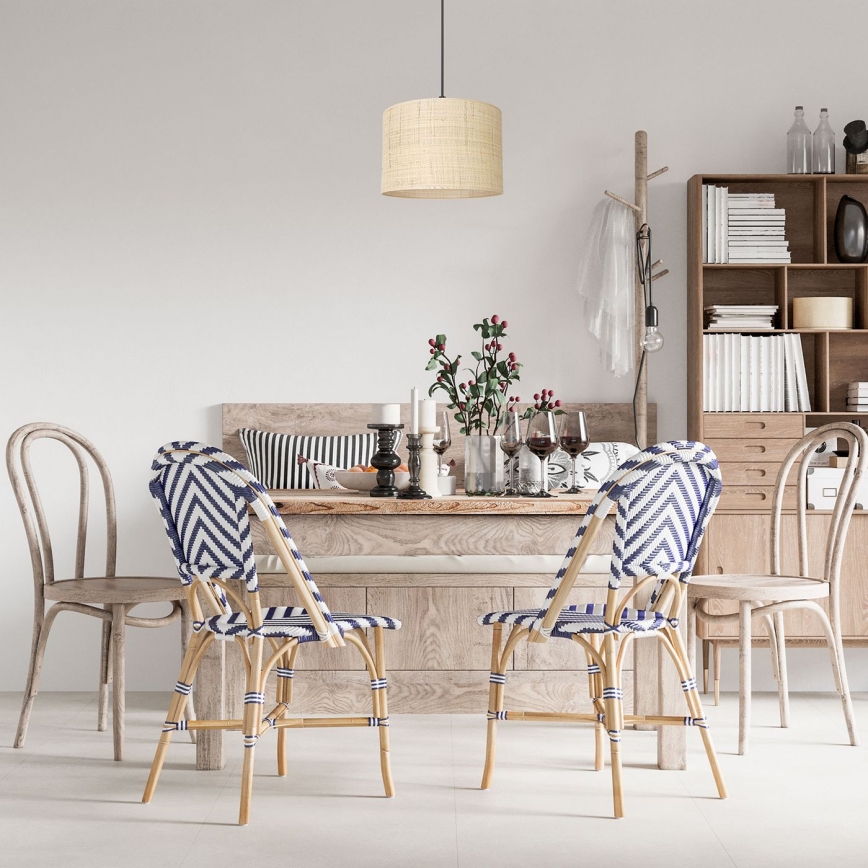 Luster na kablu RATTAN 1xE27/60W/230V, prečnik 25 cm, ratan
