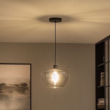 Luster na kablu SEVENTIES E27/40W/230V zadimljeno/sivo