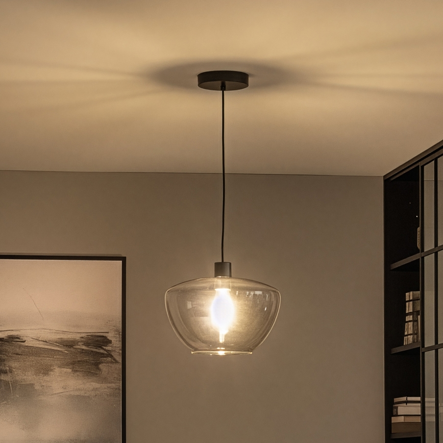 Luster na kablu SEVENTIES E27/40W/230V zadimljeno/sivo