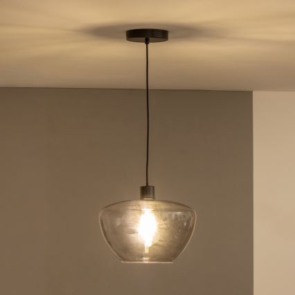 Luster na kablu SEVENTIES E27/40W/230V zadimljeno/sivo