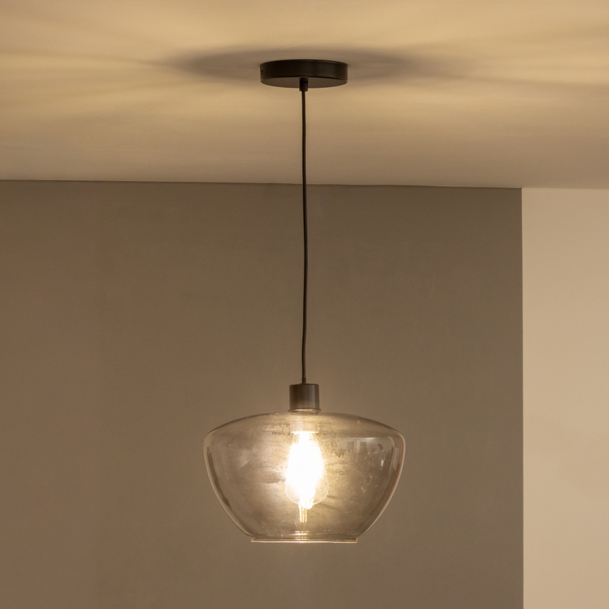 Luster na kablu SEVENTIES E27/40W/230V zadimljeno/sivo
