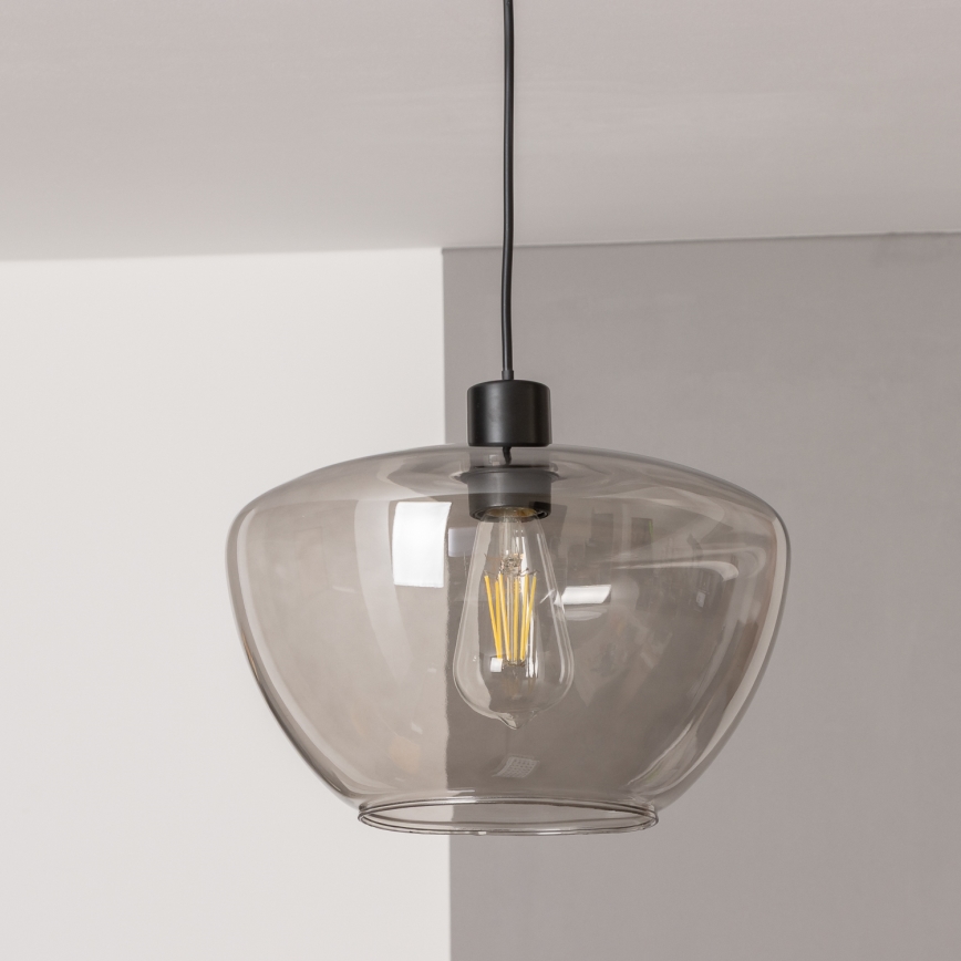 Luster na kablu SEVENTIES E27/40W/230V zadimljeno/sivo