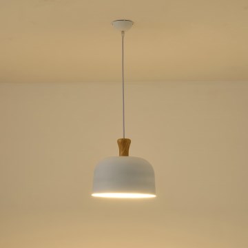 Luster na kablu SIMPLO 1xE27/15W/230V, bela, prečnik 27 cm