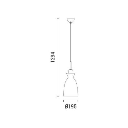 Luster na kablu SIMPLO 1xE27/15W/230V, beo, prečnik 19,5 cm