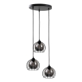 Luster na kablu SOLO BLACK 3x E27/60W/230V, prečnik 30 cm