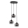 Luster na kablu SOLO BLACK 3x E27/60W/230V, prečnik 30 cm