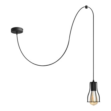 Luster na kablu TUBE 1xE27/15W/230V crna