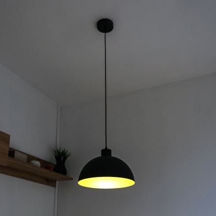 Luster na kablu VESPER 1xE27/15W/230 prečnik 18 cm crna/zlatna