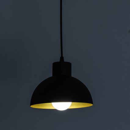 Luster na kablu VESPER 1xE27/15W/230 prečnik 18 cm crna/zlatna