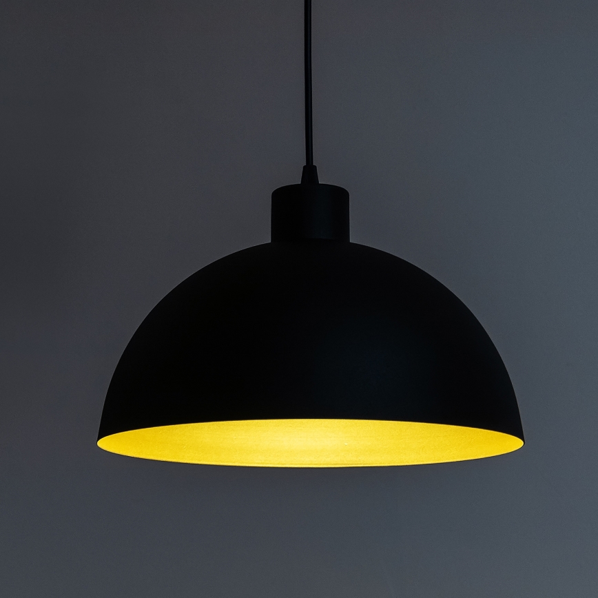 Luster na kablu VESPER 1xE27/15W/230 prečnik 18 cm crna/zlatna