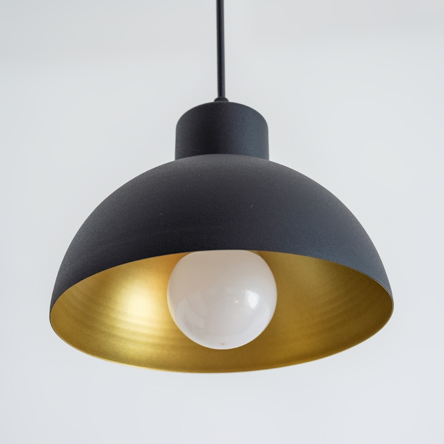 Luster na kablu VESPER 1xE27/15W/230 prečnik 18 cm crna/zlatna