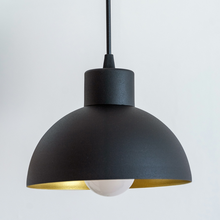 Luster na kablu VESPER 1xE27/15W/230 prečnik 18 cm crna/zlatna