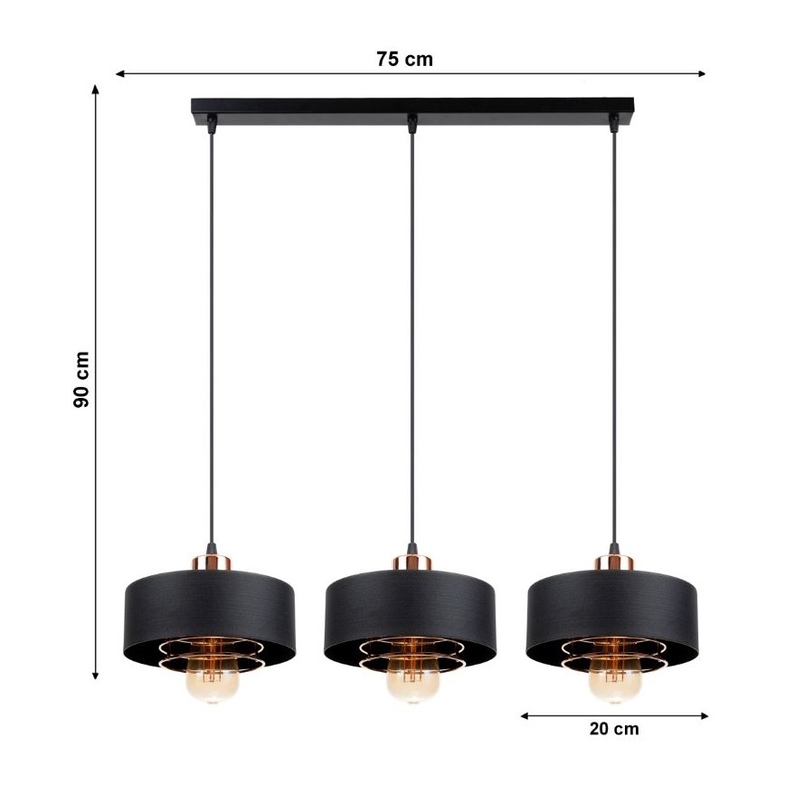 Luster na kablu VEST 3xE27/60W/230V