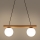 Luster na kablu WOODSTOCK 2xE27/15W/230V drvo/crna