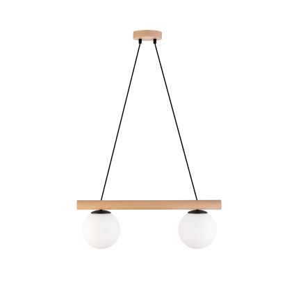 Luster na kablu WOODSTOCK 2xE27/15W/230V drvo/crna