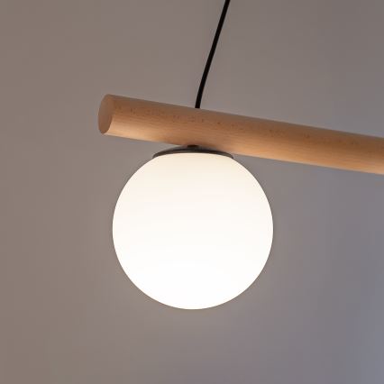 Luster na kablu WOODSTOCK 2xE27/15W/230V drvo/crna