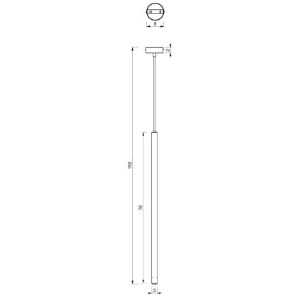 Luster na kablu YORU 1xG9/8W/230V 70 cm mesing