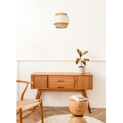 Luster na kanapu BOHO 1xE27/60W/230V pr. 20 cm krem/juta