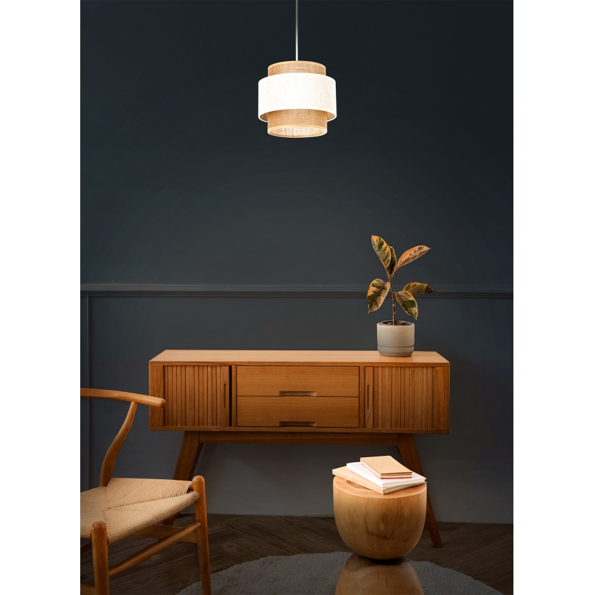 Luster na kanapu BOHO 1xE27/60W/230V pr. 20 cm krem/juta