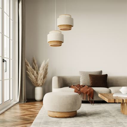 Luster na kanapu BOHO 2xE27/60W/230V bela/juta