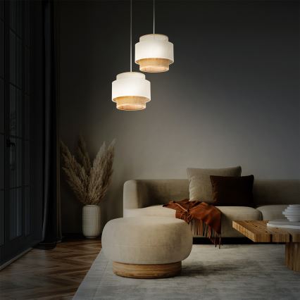 Luster na kanapu BOHO 2xE27/60W/230V bela/juta