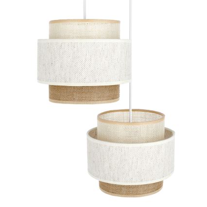Luster na kanapu BOHO 2xE27/60W/230V bela/juta